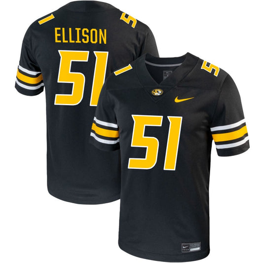 Tyson Ellison Men's Nike Black Missouri Tigers Pick-A-Player NIL Replica Football Jersey