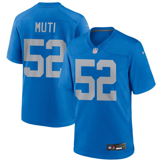 Netane Muti Men's Nike Blue Detroit Lions Alternate Custom Game Jersey