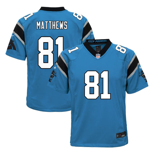 Jordan Matthews Youth Nike  Blue Carolina Panthers Alternate Custom Game Jersey