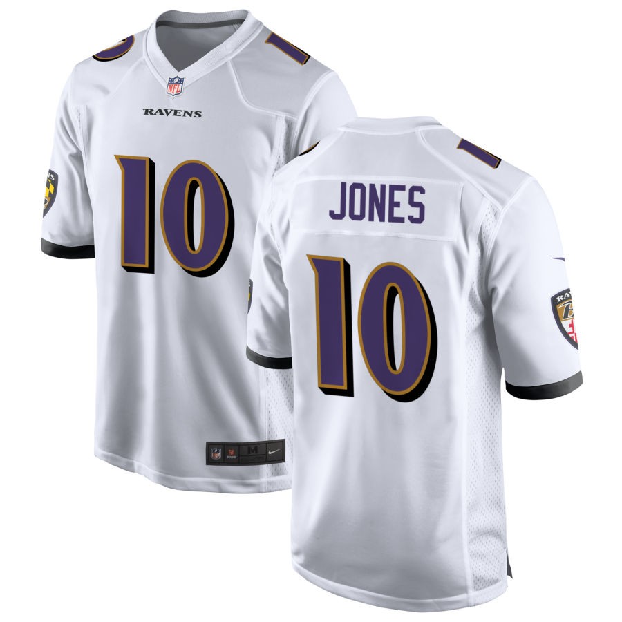 Emory Jones Men's Nike White Baltimore Ravens Custom Game Jersey