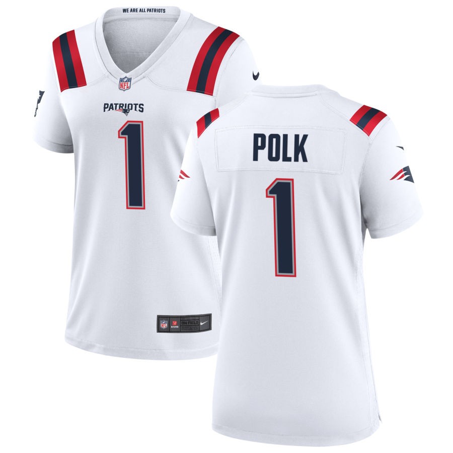 Ja'Lynn Polk Women's Nike New England Patriots White Custom Game Jersey