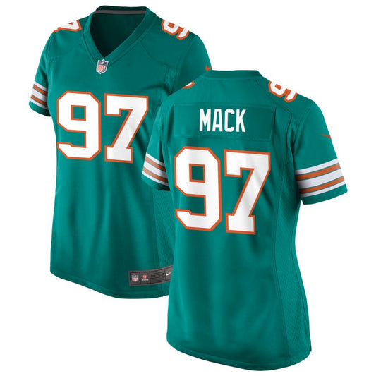 Isaiah Mack Women's Nike Aqua Miami Dolphins Alternate Custom Game Jersey