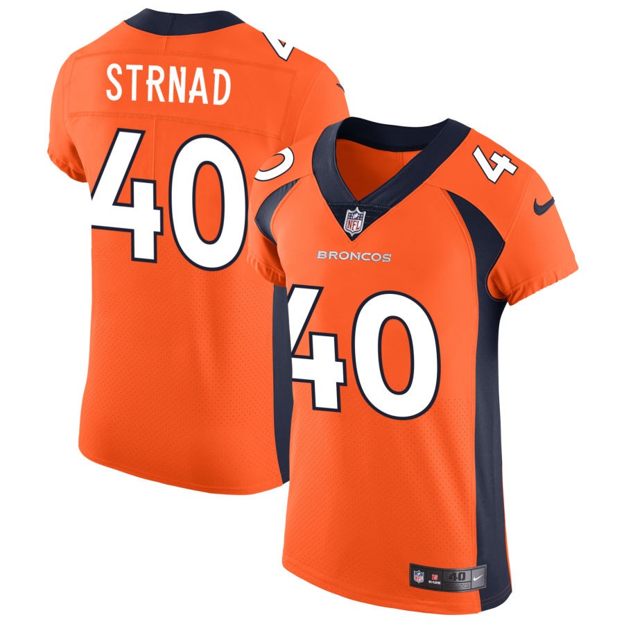 Justin Strnad Men's Nike Orange Denver Broncos Vapor Untouchable Custom Elite Jersey