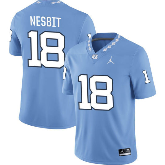 Bryson Nesbit Men's Jordan Brand Carolina Blue North Carolina Tar Heels Pick-A-Player NIL Replica Football Jersey