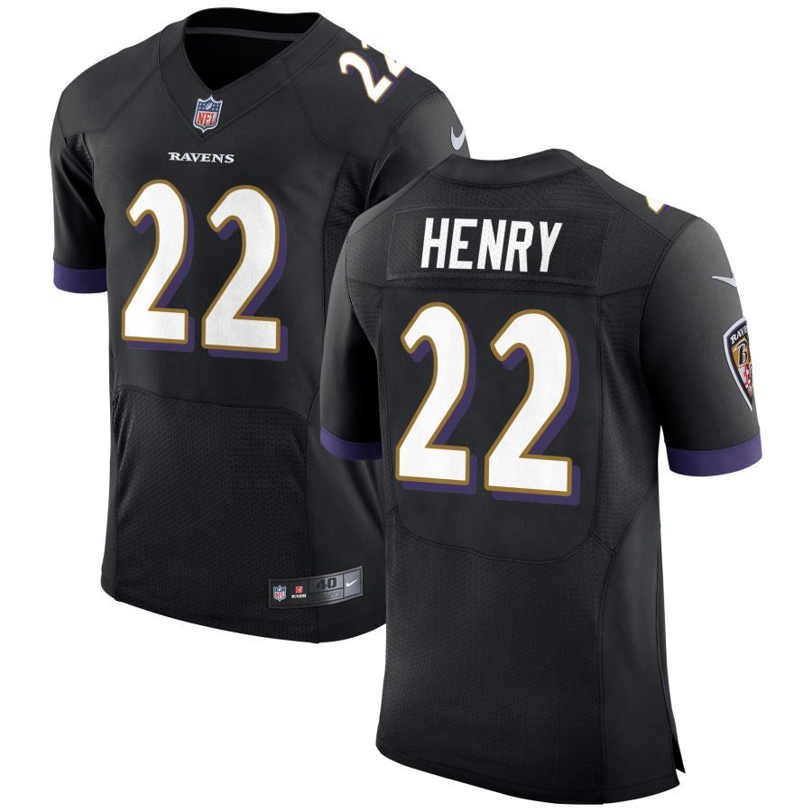 Derrick Henry Men's Nike Black Baltimore Ravens Speed Machine Elite Custom Jersey