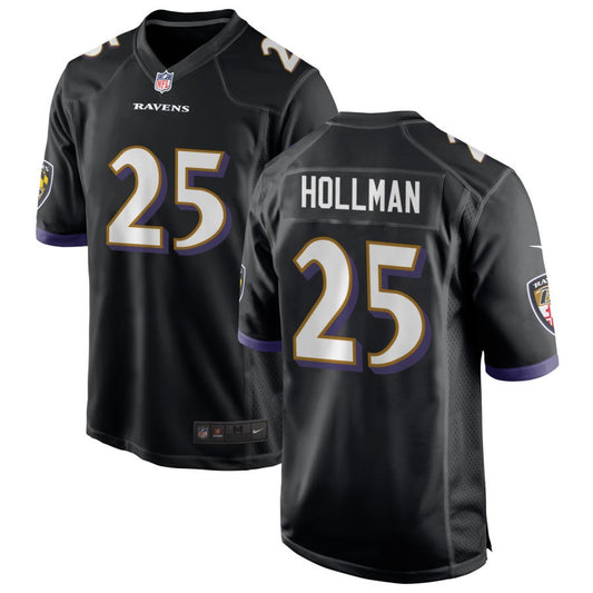 Ka'dar Hollman Men's Nike Black Baltimore Ravens Alternate Custom Game Jersey