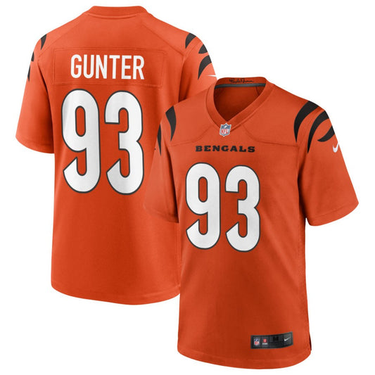 Jeff Gunter Men's Nike Orange Cincinnati Bengals Alternate Game Custom Jersey