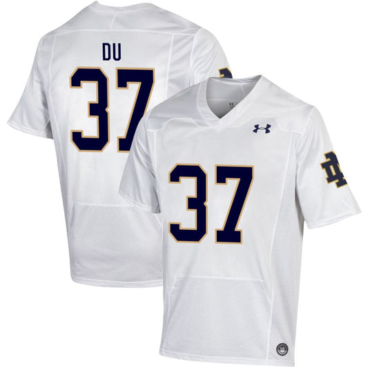 Charles Du Men's Under Armour White Notre Dame Fighting Irish Pick-A-Player NIL Replica Football Jersey