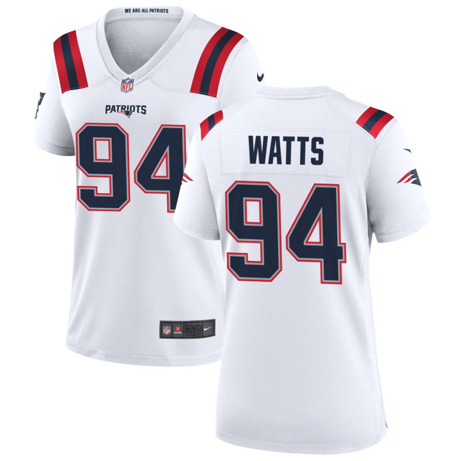 Armon Watts Women's Nike New England Patriots White Custom Game Jersey