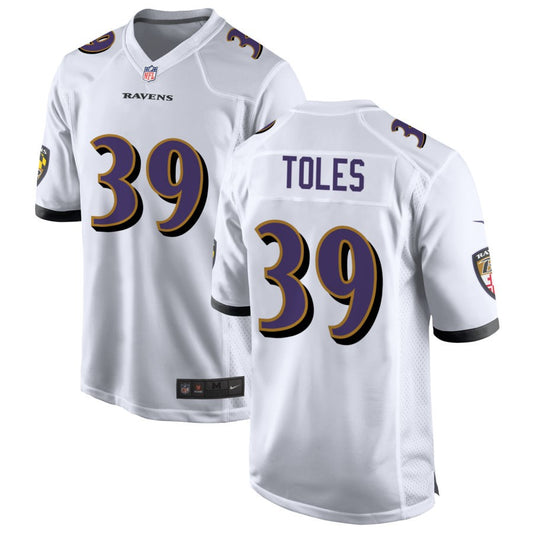 Jordan Toles Men's Nike White Baltimore Ravens Custom Game Jersey