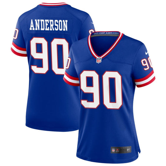 Ryder Anderson Women's Nike Royal New York Giants Classic Custom Game Jersey