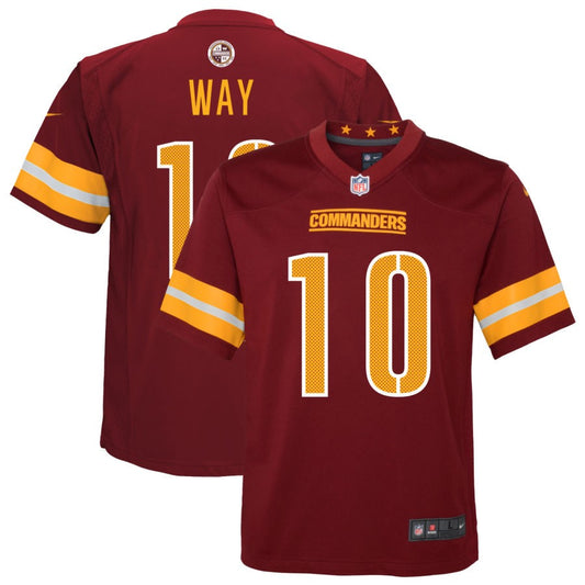 Tress Way Youth Nike Burgundy Washington Commanders Game Custom Player Jersey