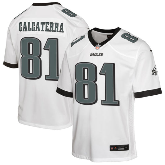 Grant Calcaterra Youth Nike White Philadelphia Eagles Custom Game Jersey