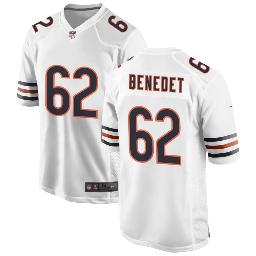 Theo Benedet Men's Nike White Chicago Bears Custom Game Jersey