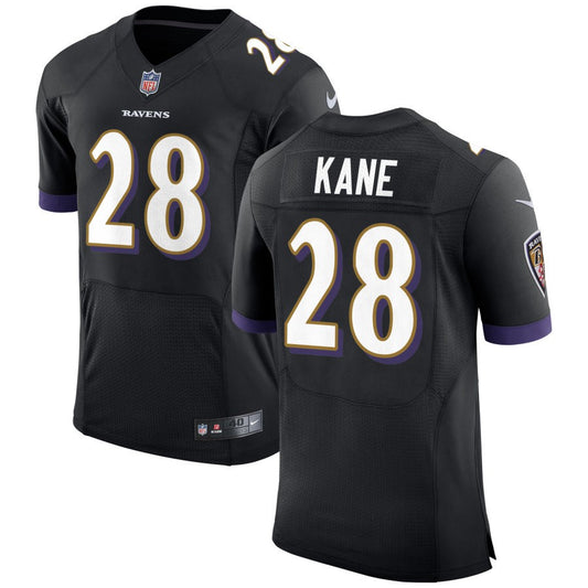 Sanoussi Kane Men's Nike Black Baltimore Ravens Speed Machine Elite Custom Jersey