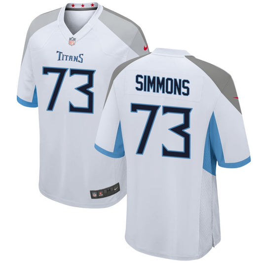 Lachavious Simmons Men's Nike White Tennessee Titans Custom Game Jersey