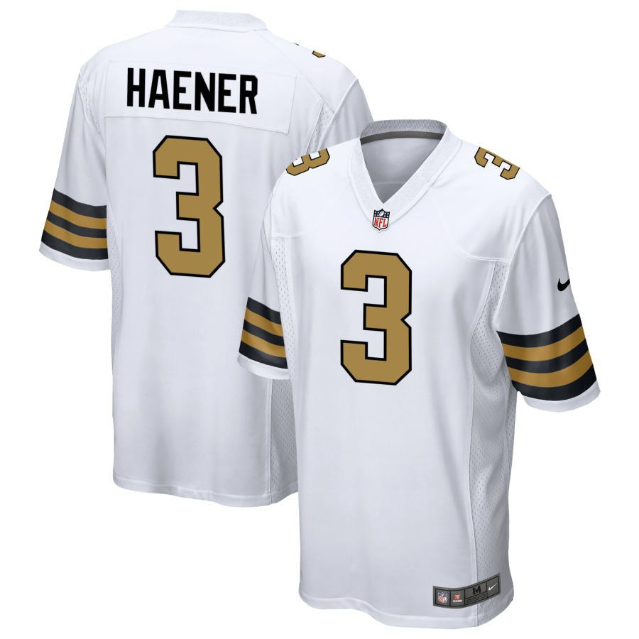 Jake Haener Men's Nike  White New Orleans Saints Alternate Custom Game Jersey