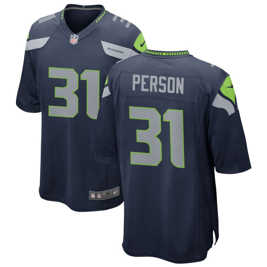 Ricky Person Men's Nike College Navy Seattle Seahawks Custom Game Jersey