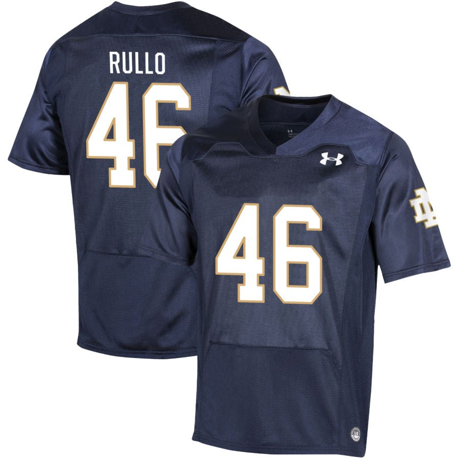 Jerry Rullo Men's Under Armour Navy Notre Dame Fighting Irish Pick-A-Player NIL Replica Football Jersey