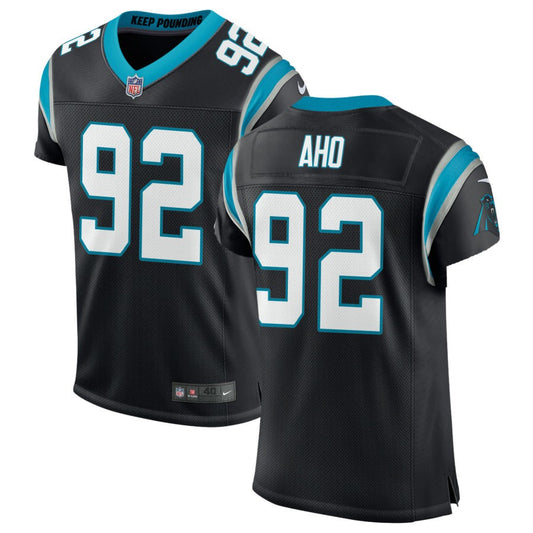 Junior Aho Men's Nike Black Carolina Panthers Classic Custom Elite Jersey