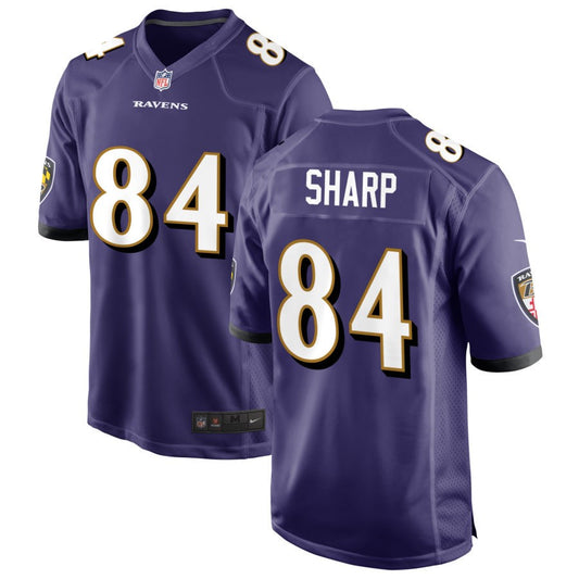 Riley Sharp Men's Nike Purple Baltimore Ravens Custom Game Jersey