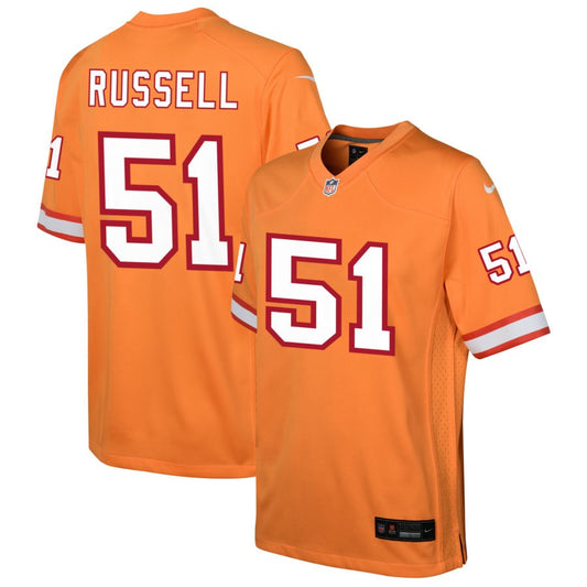 J.J. Russell Youth Nike Orange Tampa Bay Buccaneers Custom Throwback Game Jersey