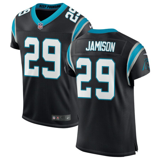 D'Shawn Jamison Men's Nike Black Carolina Panthers Classic Custom Elite Jersey