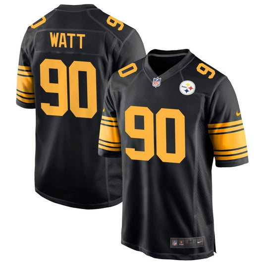 T.J. Watt Men's Nike  Black Pittsburgh Steelers Alternate Custom Game Jersey