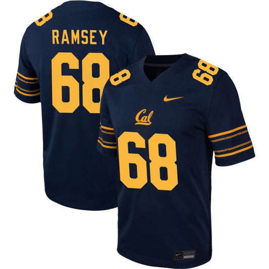 Trent Ramsey Men's Nike  Navy Cal Bears Pick-A-Player NIL Football Game Jersey