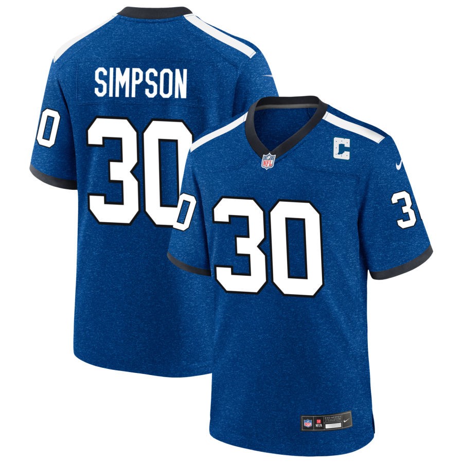 Jaylin Simpson Men's Nike  Blue Indiana Nights Indianapolis Colts Alternate Custom Game Jersey