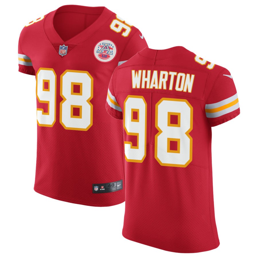 Tershawn Wharton Men's Nike Red Kansas City Chiefs Vapor Untouchable Custom Elite Jersey