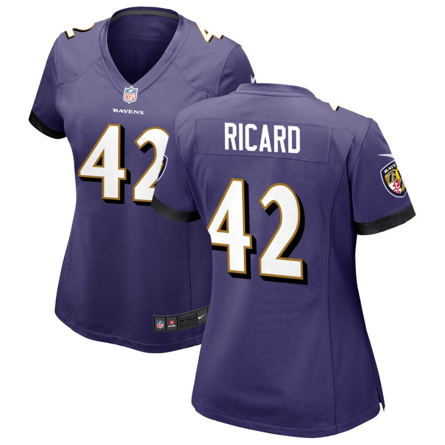 Patrick Ricard Women's Nike Purple Baltimore Ravens Custom Game Jersey