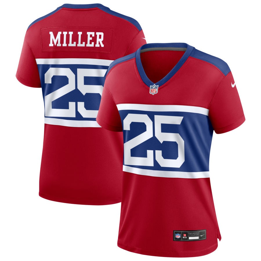 Dante Miller Women's Nike  Century Red New York Giants Alternate Game Custom Jersey