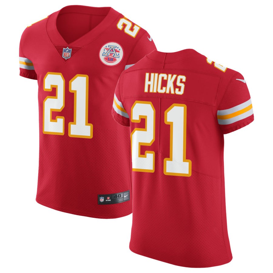 Jaden Hicks Men's Nike Red Kansas City Chiefs Vapor Untouchable Custom Elite Jersey