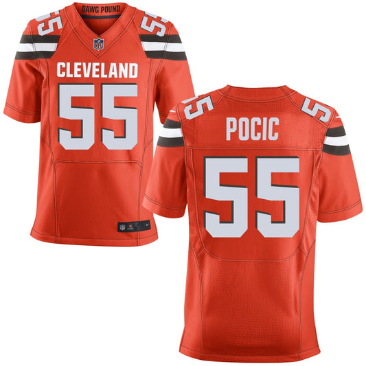 Ethan Pocic Men's Nike Orange Cleveland Browns Custom Alternate Elite Jersey