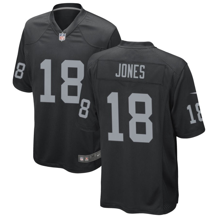 Jack Jones Youth Nike Las Vegas Raiders Black Custom Game Jersey