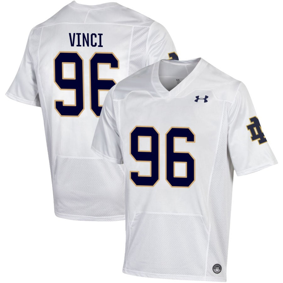 Joseph Vinci Men's Under Armour White Notre Dame Fighting Irish Pick-A-Player NIL Replica Football Jersey