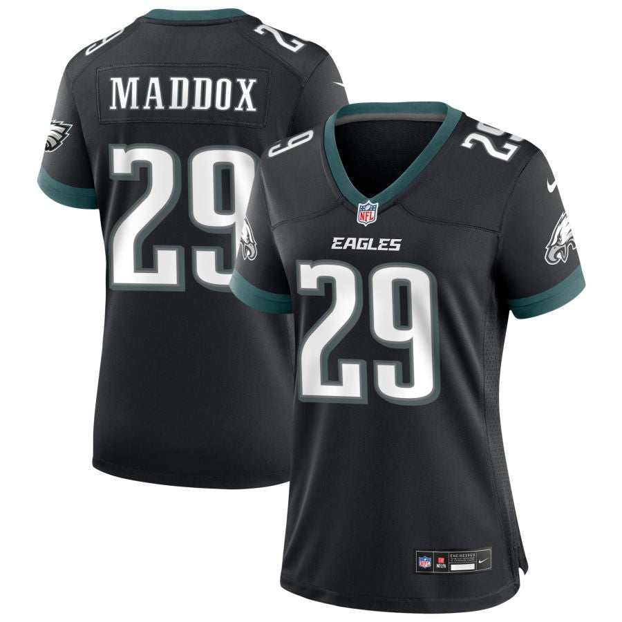 Avonte Maddox Women's Nike Black Philadelphia Eagles Alternate Custom Game Jersey