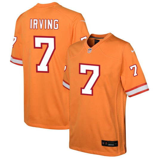 Bucky Irving Youth Nike Orange Tampa Bay Buccaneers Custom Throwback Game Jersey