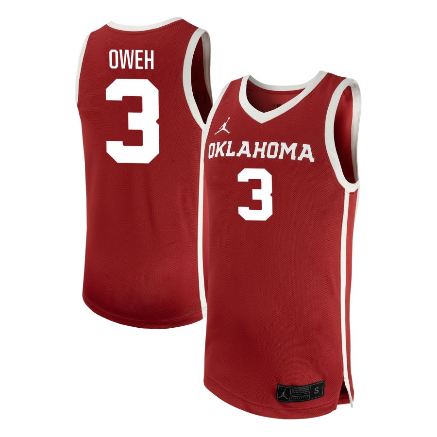 Otega Oweh Men's Jordan Brand  Crimson Oklahoma Sooners NIL Pick-A-Player Men's Basketball Replica Jersey