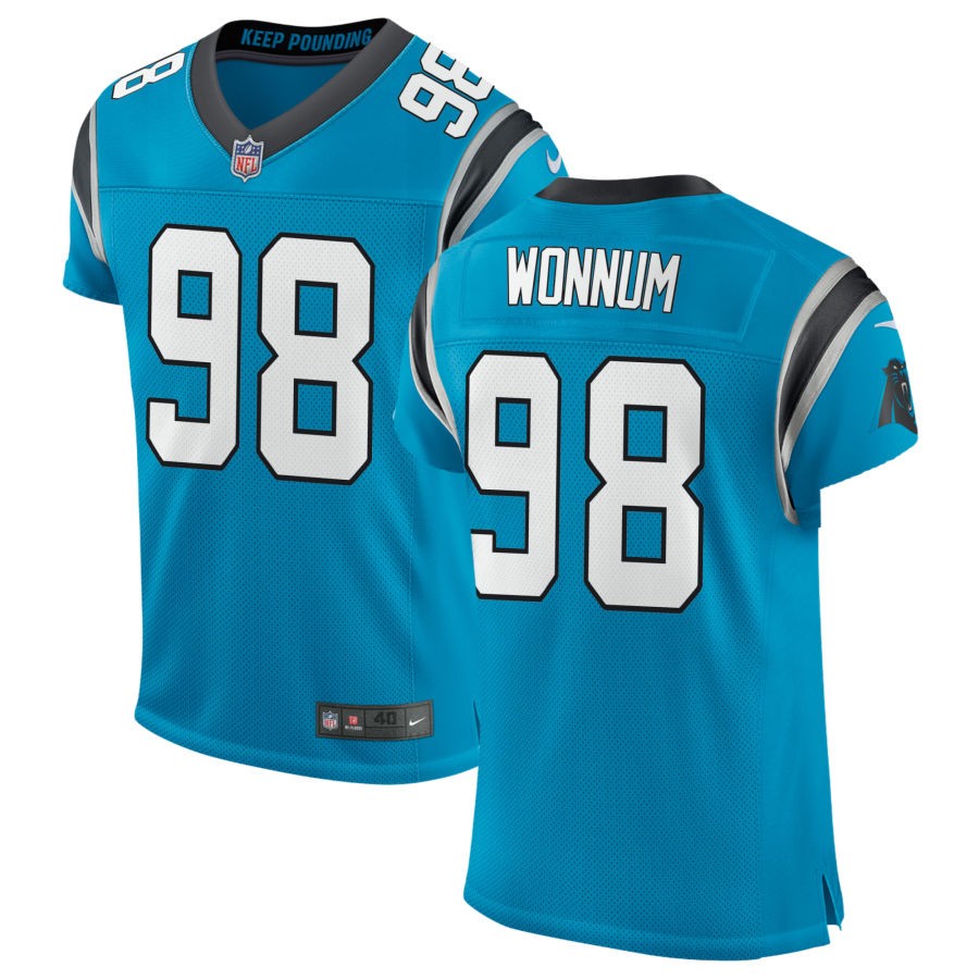 D.J. Wonnum Men's Nike Blue Carolina Panthers Classic Elite Custom Jersey