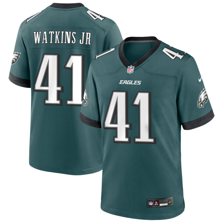 Austin Watkins Jr Men's Nike Midnight Green Philadelphia Eagles Custom Game Jersey