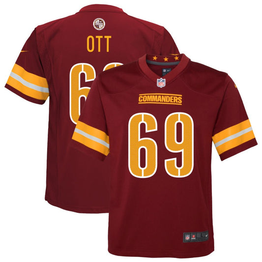 Tyler Ott Youth Nike Burgundy Washington Commanders Game Custom Player Jersey