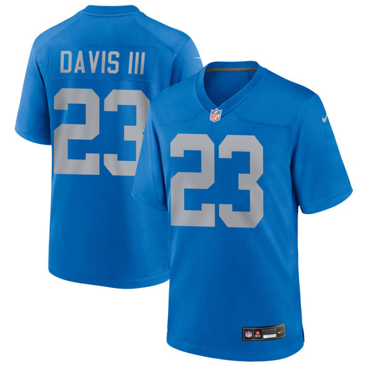 Carlton Davis III Men's Nike Blue Detroit Lions Alternate Custom Game Jersey