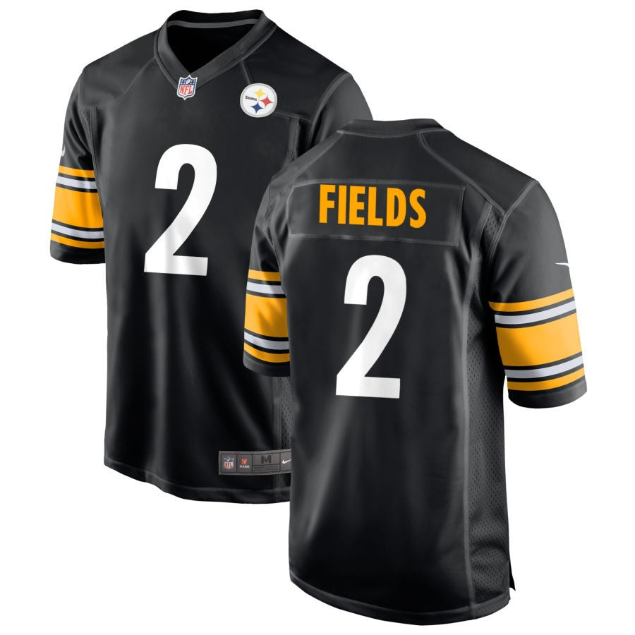 Justin Fields Men's Nike Black Pittsburgh Steelers Custom Game Jersey