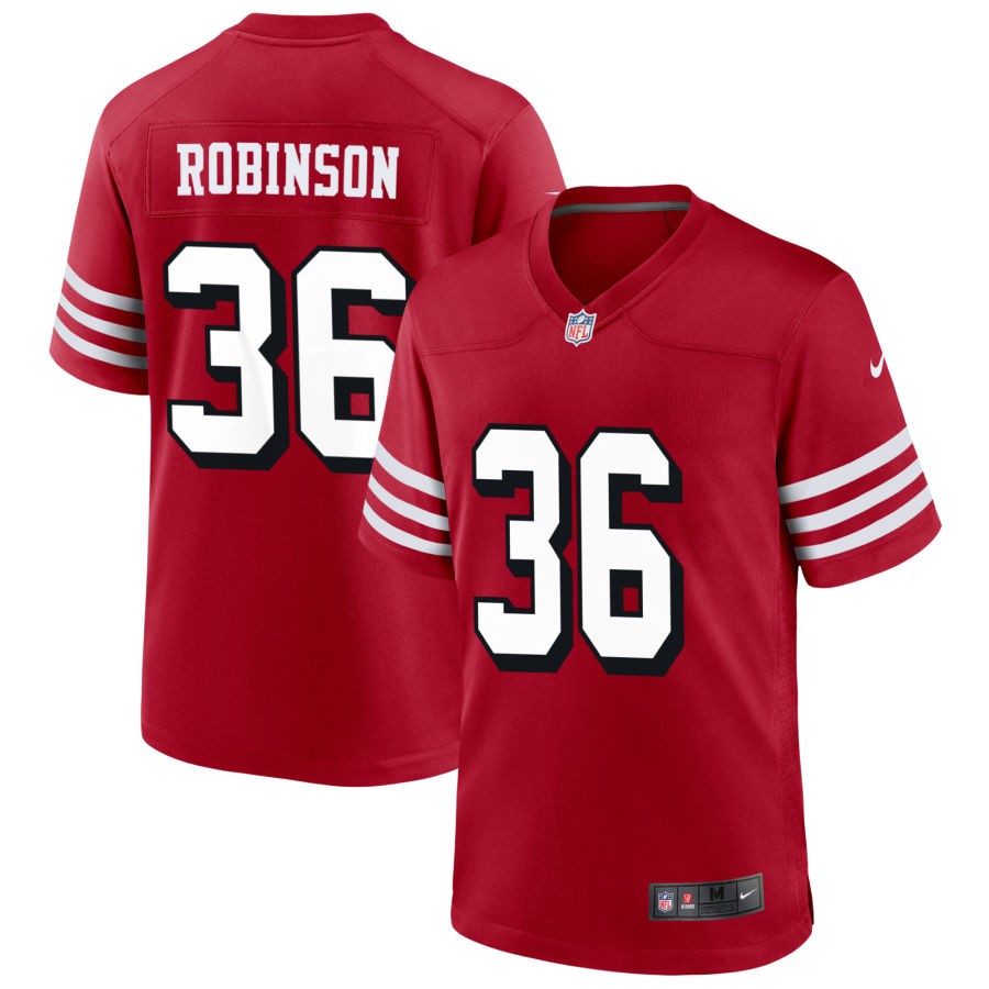 Curtis Robinson Men's Nike Scarlet San Francisco 49ers Alternate Custom Game Jersey