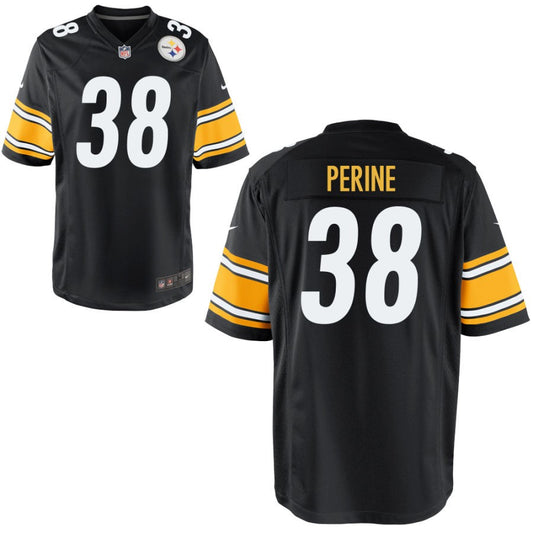 La'Mical Perine Youth Nike Black Pittsburgh Steelers Custom Game Jersey