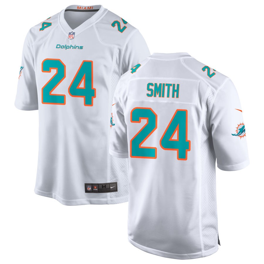 Cam Smith Men's Nike White Miami Dolphins Custom Game Jersey