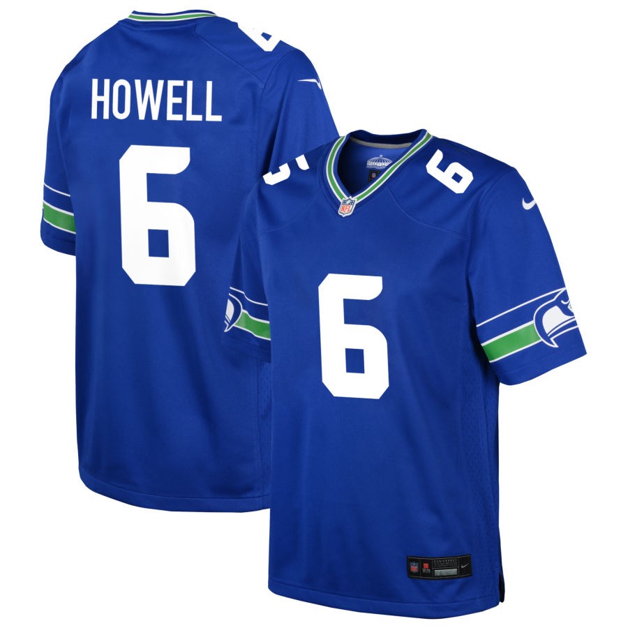 Sam Howell Youth Nike Royal Seattle Seahawks Throwback Custom Jersey