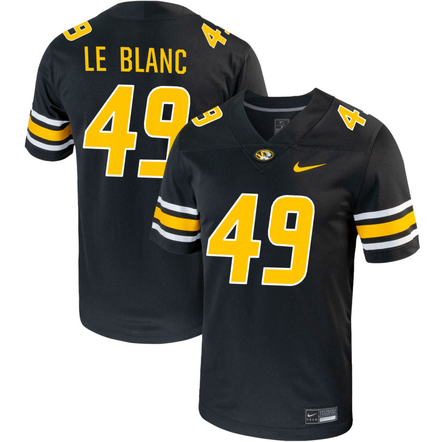 Brett Le Blanc Men's Nike Black Missouri Tigers Pick-A-Player NIL Replica Football Jersey